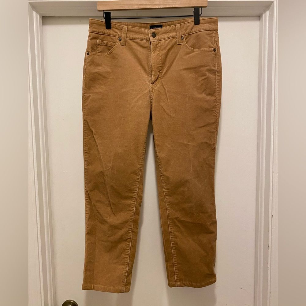 Talbots Corduroy Pants Womens Size 8 Straight Leg Neutral Fall Petite Office